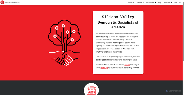 Security scan screenshot of https://siliconvalleydsa.org/