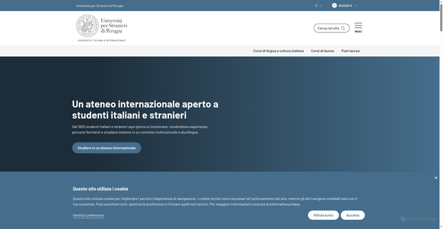 Security scan screenshot of https://www.unistrapg.it/it