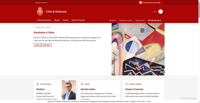 Security scan screenshot of https://www.comune.gallarate.va.it/