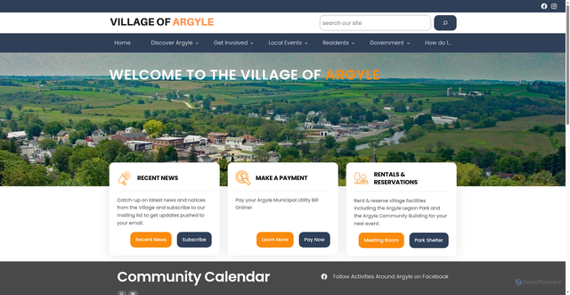 Security scan screenshot of https://www.argylewi.gov/