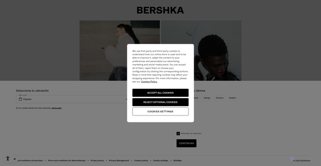 Security scan screenshot of https://www.bershka.com/