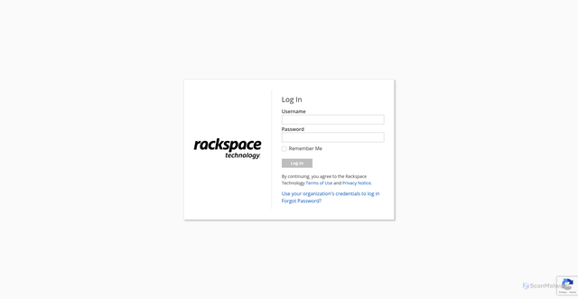 Security scan screenshot of https://login.rackspace.com/