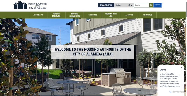 Security scan screenshot of https://www.alamedahsg.org/