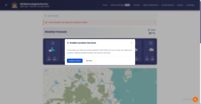 Security scan screenshot of https://www.met.gov.fj/