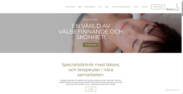Security scan screenshot of https://bluhmeclinic.se