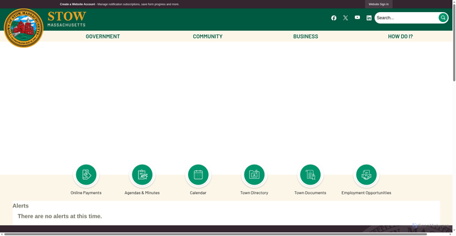 Security scan screenshot of http://www.stow-ma.gov/