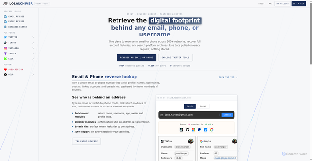 Security scan screenshot of https://lolarchiver.com/
