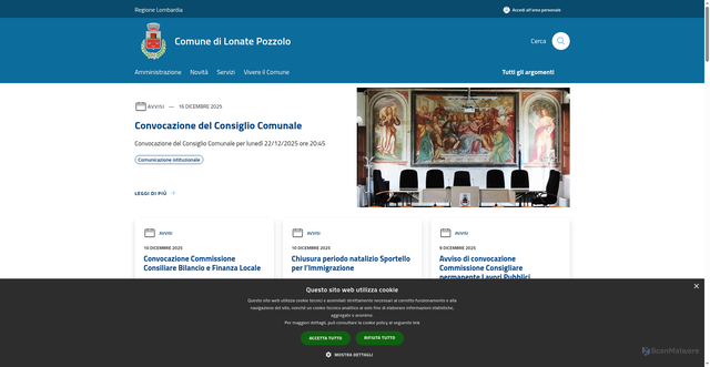 Security scan screenshot of https://www.comune.lonatepozzolo.va.it/it