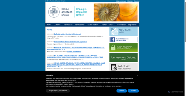 Security scan screenshot of https://www.oasumbria.it/