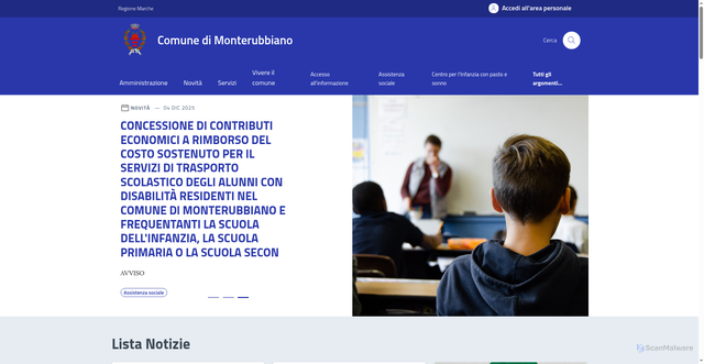 Security scan screenshot of https://comune.monterubbiano.fm.it/
