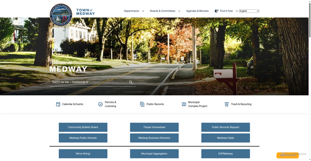 Security scan screenshot of https://medwayma.gov/