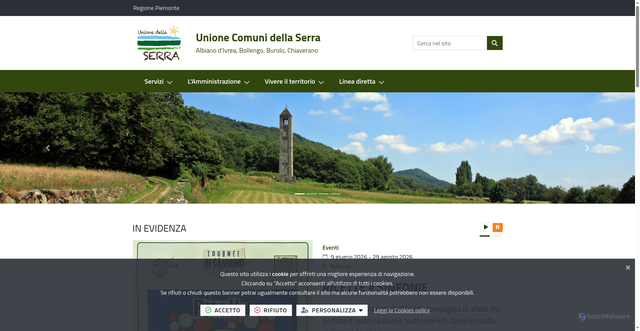 Security scan screenshot of https://unionedellaserra.it