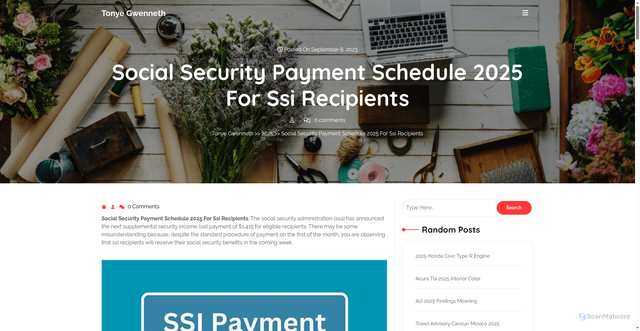 Security scan screenshot of https://violethhara.pages.dev/jqvi-social-security-payment-schedule-2025-for-ssi-recipients-dqoja/