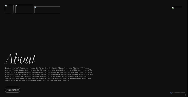 Security scan screenshot of https://qualitycontrolmusic.com/About-1