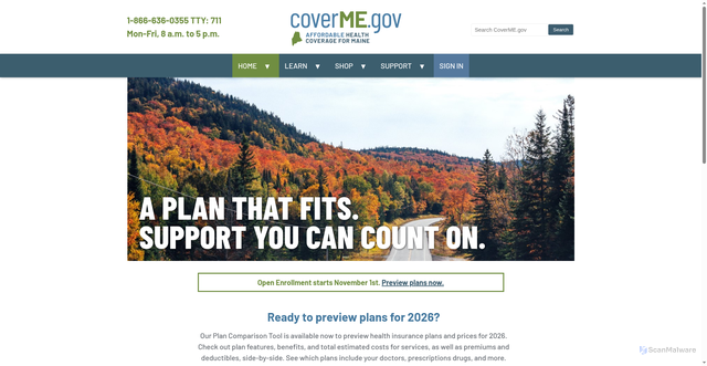 Security scan screenshot of https://www.coverme.gov/