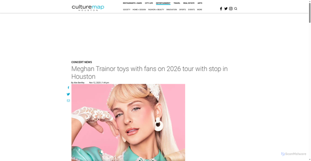 Security scan screenshot of https://houston.culturemap.com/news/entertainment/meghan-trainor-concert-tour-2026/