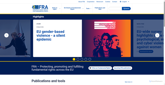 Security scan screenshot of https://fra.europa.eu