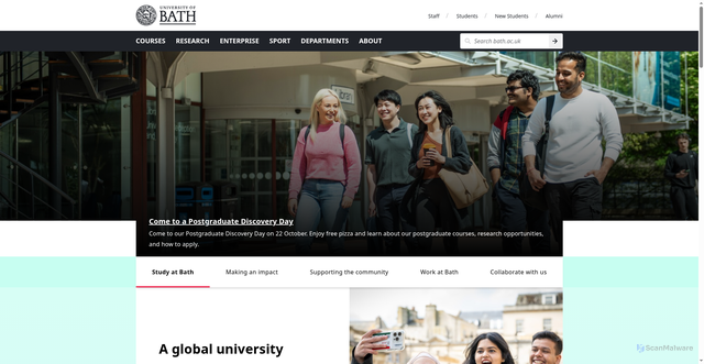 Security scan screenshot of https://www.bath.ac.uk/