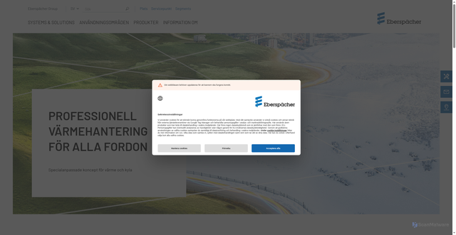 Security scan screenshot of https://eberspaecher.se