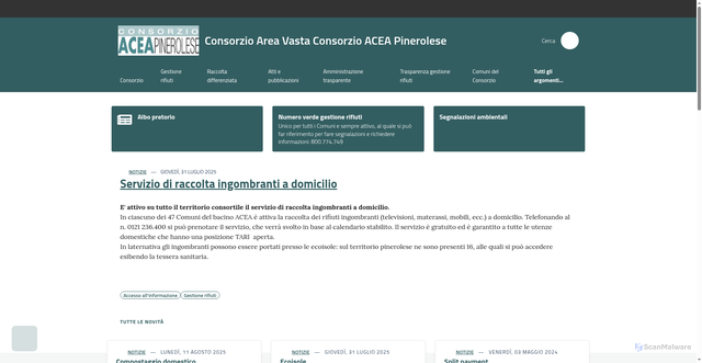 Security scan screenshot of https://www.consorzioaceapinerolese.it