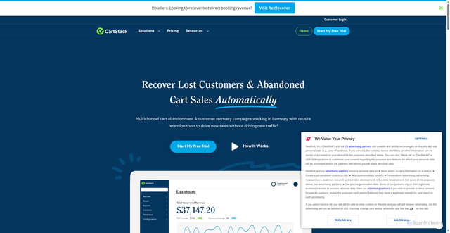 Security scan screenshot of https://cartstack.com