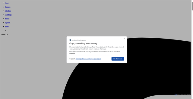 Security scan screenshot of https://dunkingwithwolves.com/timberwolves-vs-knicks-injury-report-updates-on-anthony-edwards-karl-anthony-towns