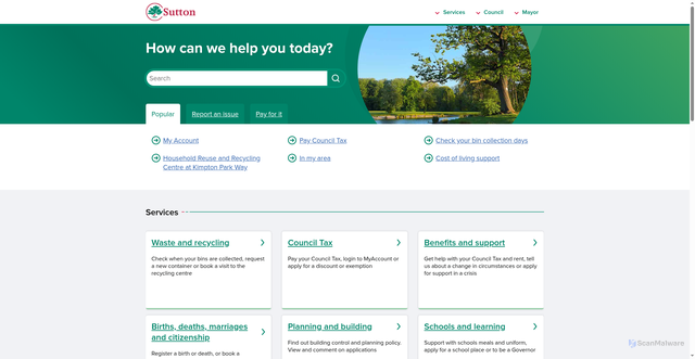 Security scan screenshot of https://www.sutton.gov.uk:443/