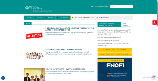 Security scan screenshot of https://www.fnofi.it/ofi-parma/