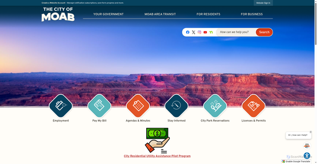 Security scan screenshot of https://moabcity.gov/