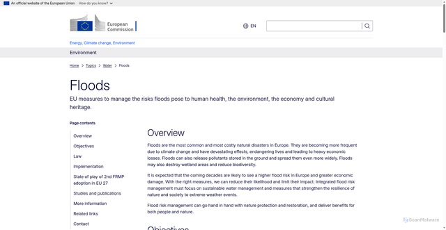 Security scan screenshot of https://environment.ec.europa.eu/topics/water/floods_en