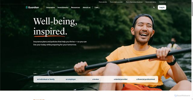Security scan screenshot of https://www.guardianlife.com/