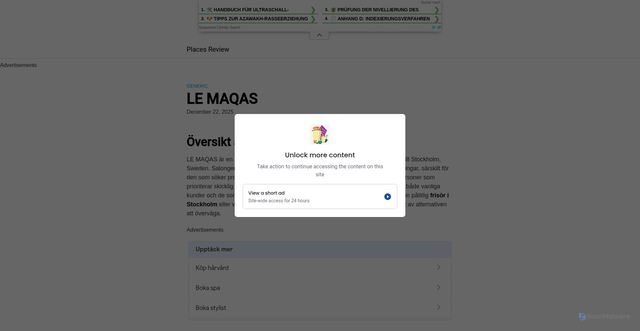 Security scan screenshot of https://lemaqas.se