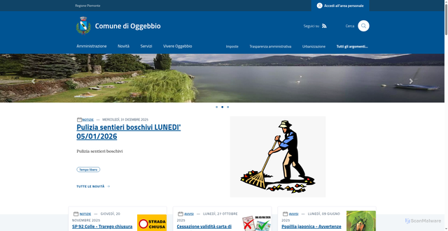 Security scan screenshot of https://www.comune.oggebbio.vb.it/
