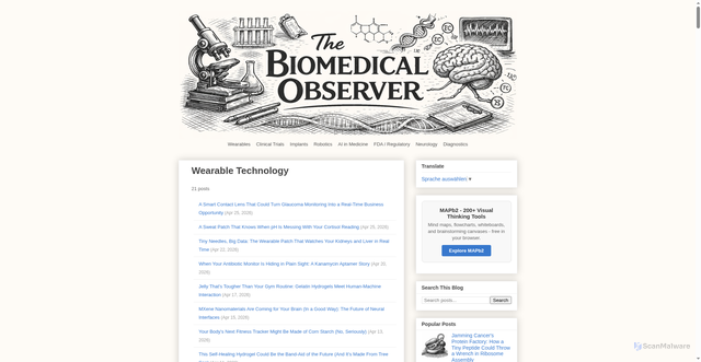 Security scan screenshot of https://biomedical-observer.pages.dev/search/label/Wearable%20Technology