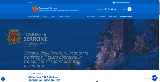 Security scan screenshot of https://comune.serrone.fr.it/