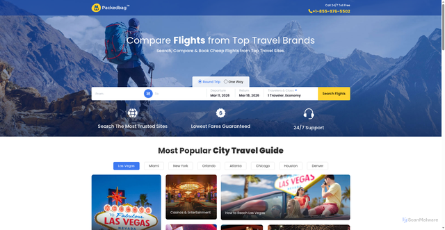 Security scan screenshot of https://www.packedbag.com