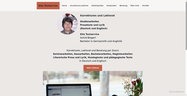 Security scan screenshot of https://etta-textservice.de