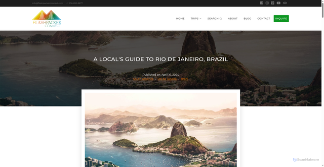 Security scan screenshot of https://www.flashpackerconnect.com/blog/a-locals-guide-to-rio-de-janeiro