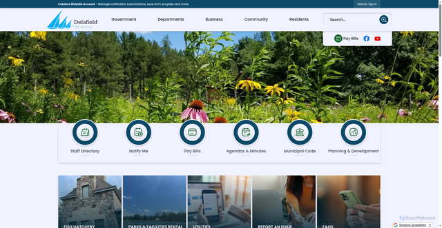 Security scan screenshot of https://cityofdelafieldwi.gov/