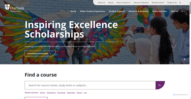 Security scan screenshot of https://www.durham.ac.uk/