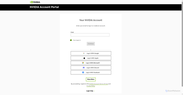 Security scan screenshot of https://account-nvidia.com