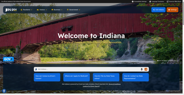 Security scan screenshot of https://www.in.gov/