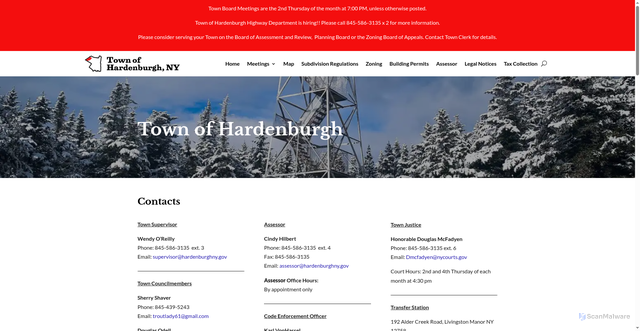 Security scan screenshot of https://hardenburghny.gov/