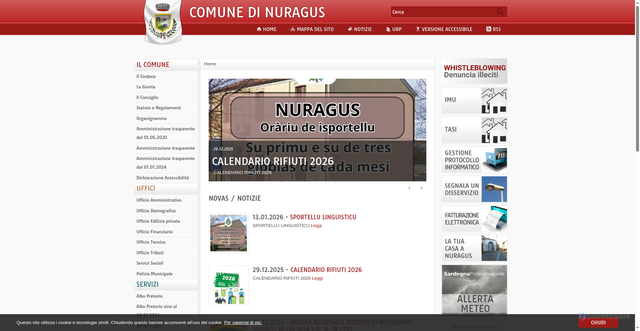 Security scan screenshot of https://www.comune.nuragus.ca.it/