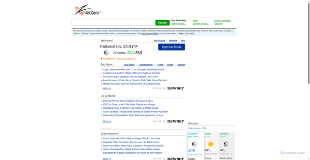 Security scan screenshot of https://webmailb.netzero.net