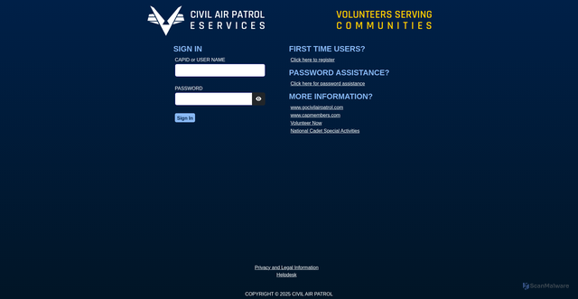 Security scan screenshot of https://capnhq.gov/Default.aspx?ReturnUrl=%2f