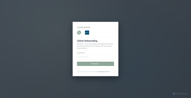 Security scan screenshot of https://unitedinfrastructureonboarding.pages.dev/