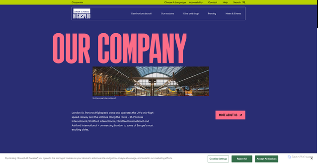 Security scan screenshot of https://stpancras-highspeed.com/our-company/
