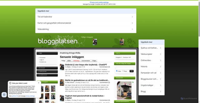 Security scan screenshot of https://bloggplatsen.se