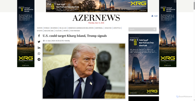 Security scan screenshot of https://www.azernews.az/region/259638.html